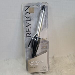 Revlon Perfect Heat 3/4 Inch Styling Iron - Black and‎ Silver NIB